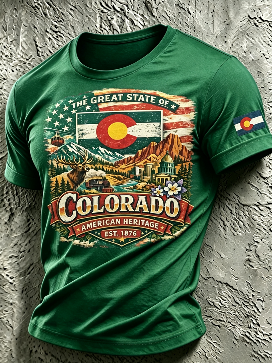 Men's Colorado Strong Print Short Sleeve T-Shirt
