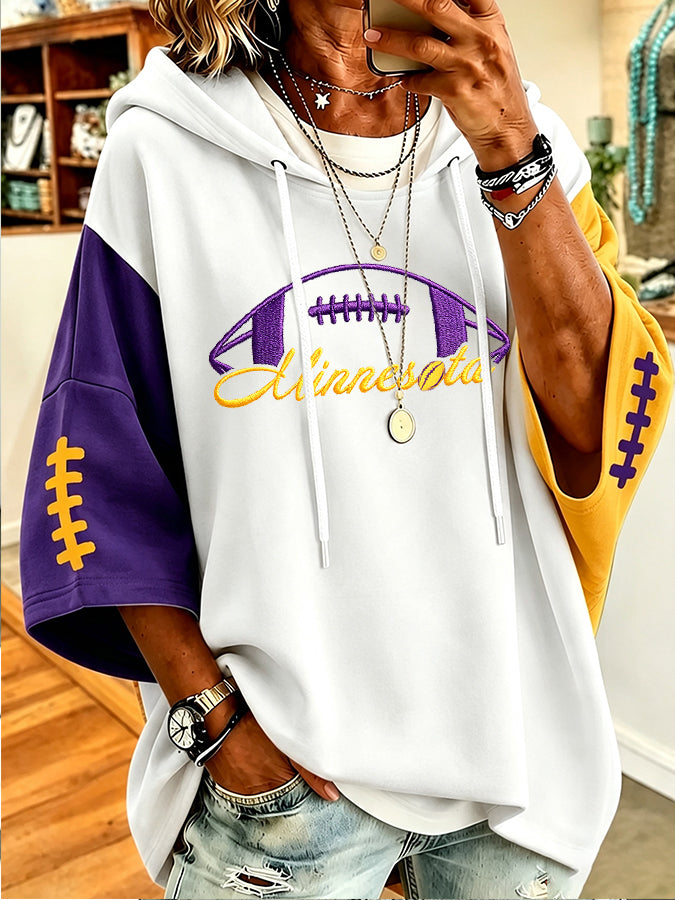 Women's Football Print Hoodie
