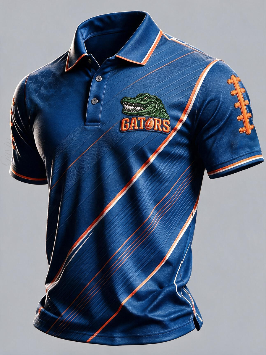 Men'S Football Pattern Retro Polo Shirt