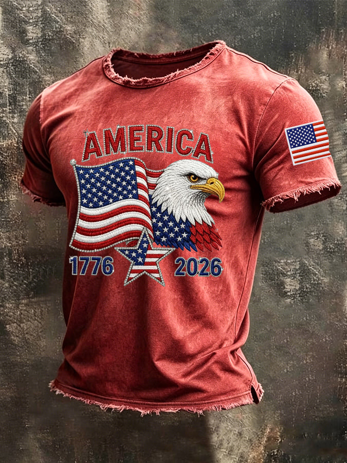 Men'S America Flag Printed Casual T-Shirt