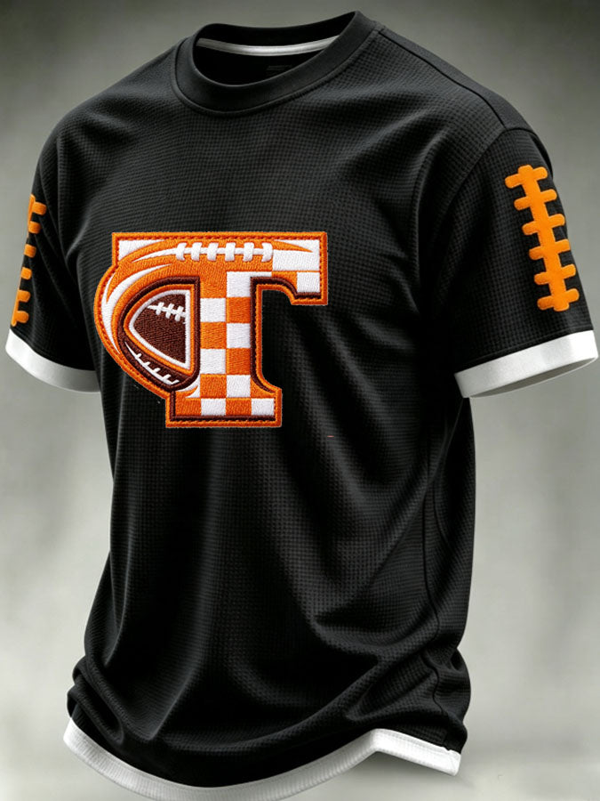 Men'S Football Print Waffle T-Shirt