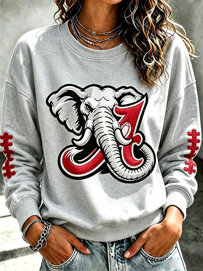 Ladies' Rugby Printed Round Neck T-Shirt