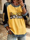 Women'S Football Printed Casual Long Sleeve Top