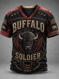 Men's Juneteenth Buffalo Soldier Cycling Art Print Top