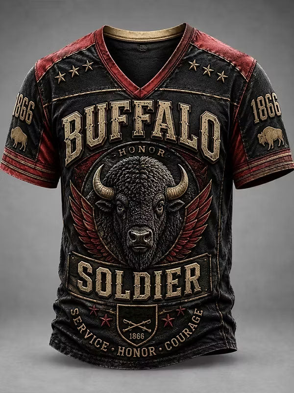 Men's Juneteenth Buffalo Soldier Cycling Art Print Top