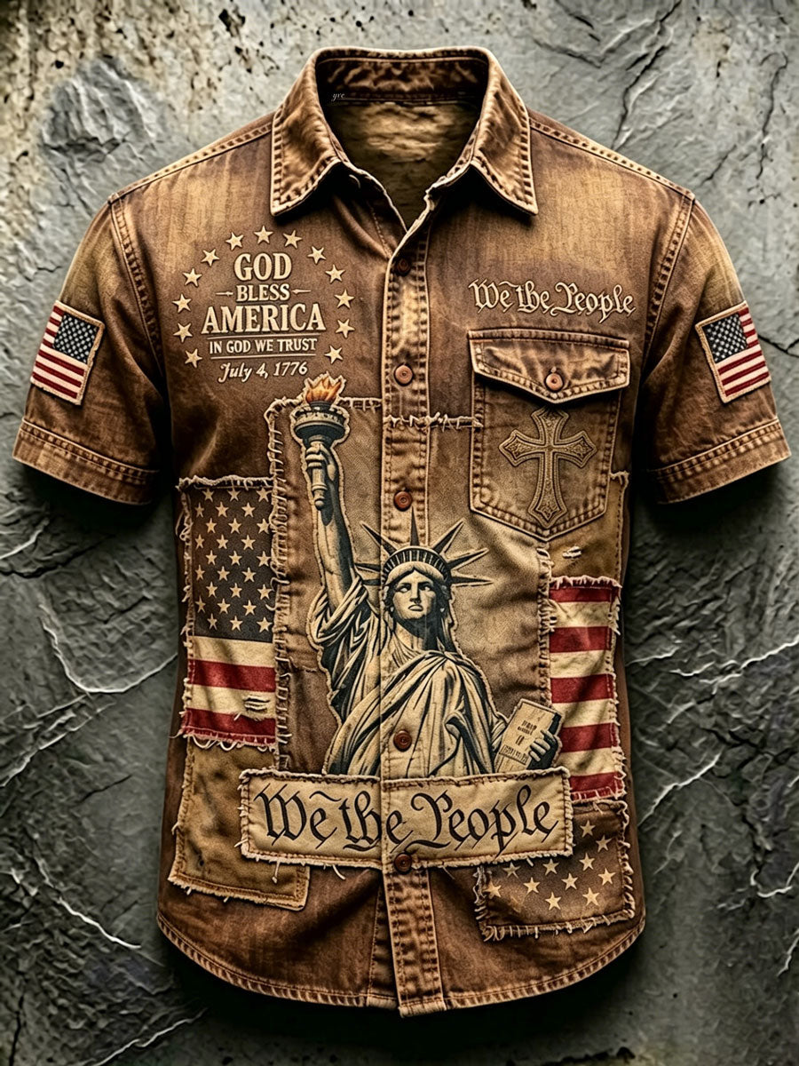 Men'S 250Th Anniversary National Faith Print  Shirt