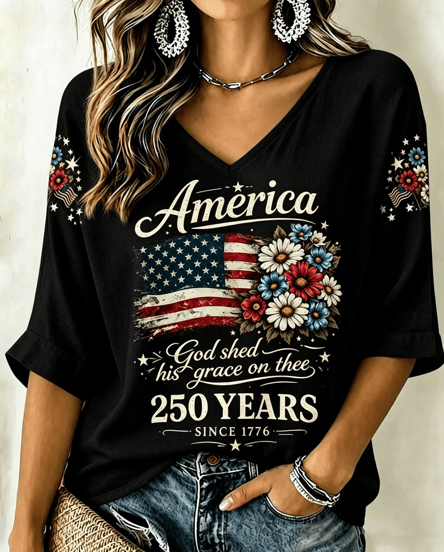 Women's USA 250th Anniversary Printed T-shirt