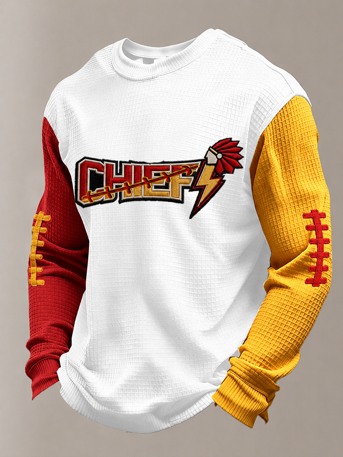 Men'S Football Printed Waffle T-Shirt