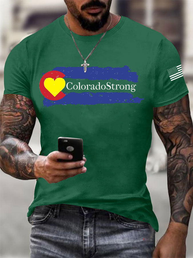 Men'S Colorado Strong Print Short Sleeve T-Shirt