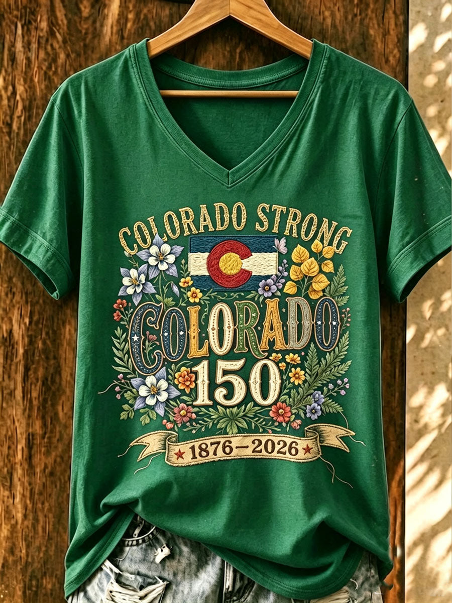 Women'S Colorado Strong Vintage Colorado Flag Mountain Forest T-Shirt