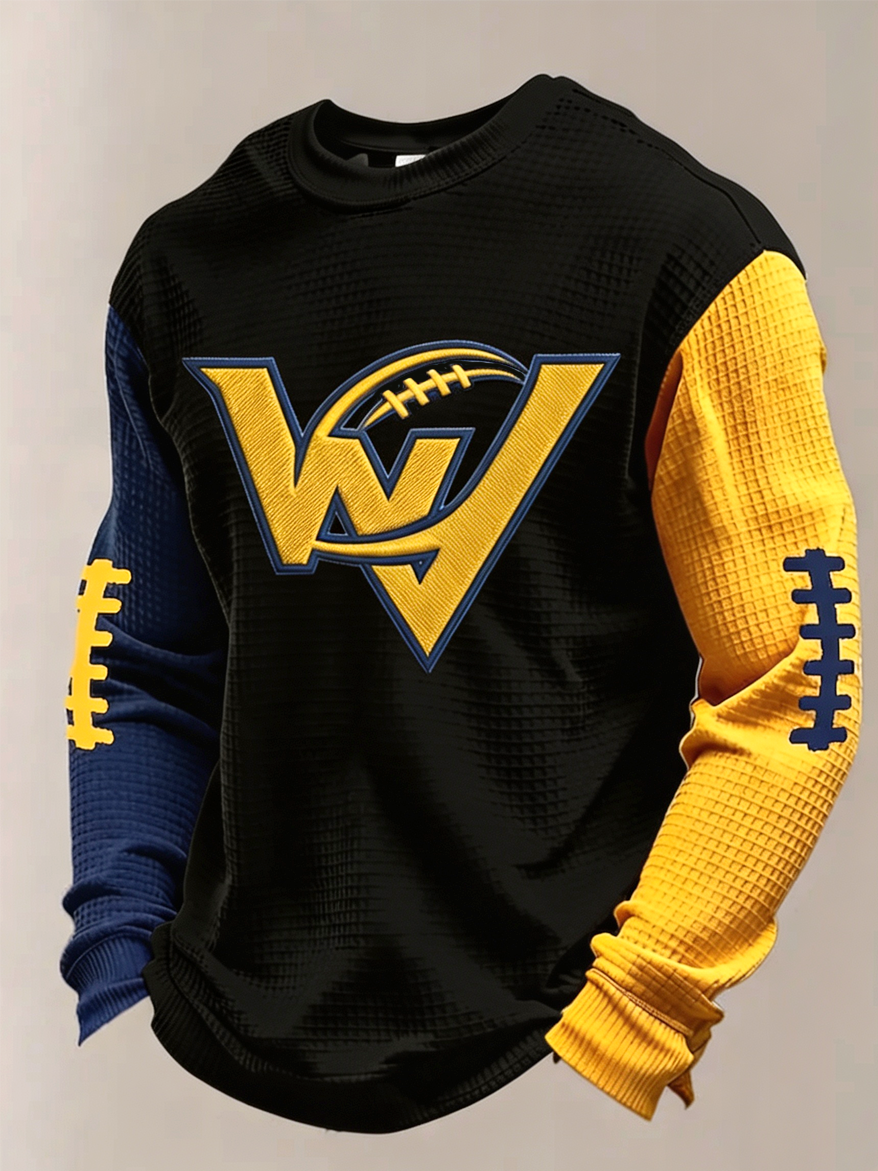 Men'S Football Printed Waffle T-Shirt