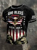 Men's American Flag Printed Casual T-shirt