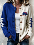 Women'S Casual Football Knitted Cardigan Top