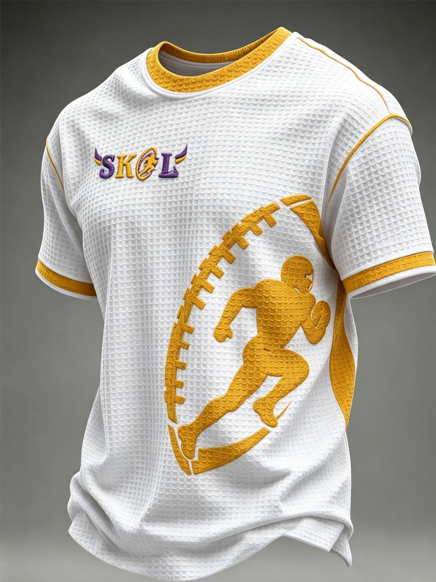 Men'S Football Print Waffle T-Shirt