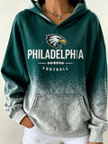 Women's Football Printed Vintage Hoodie