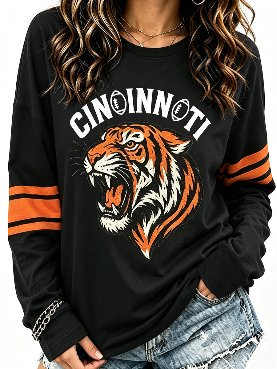Women'S Football Printed Long Sleeved Shirt