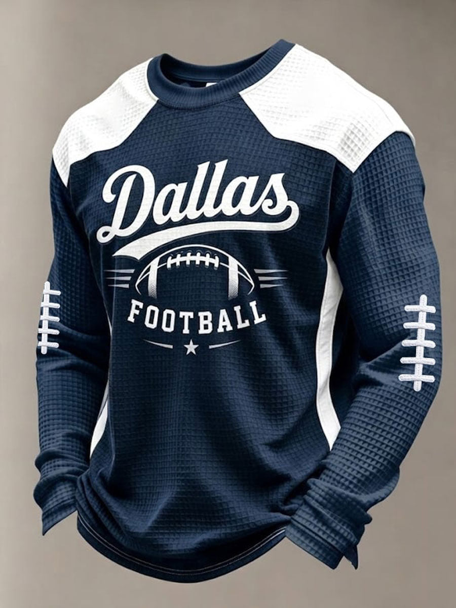 Men's Football Print Long-Sleeved T-Shirt