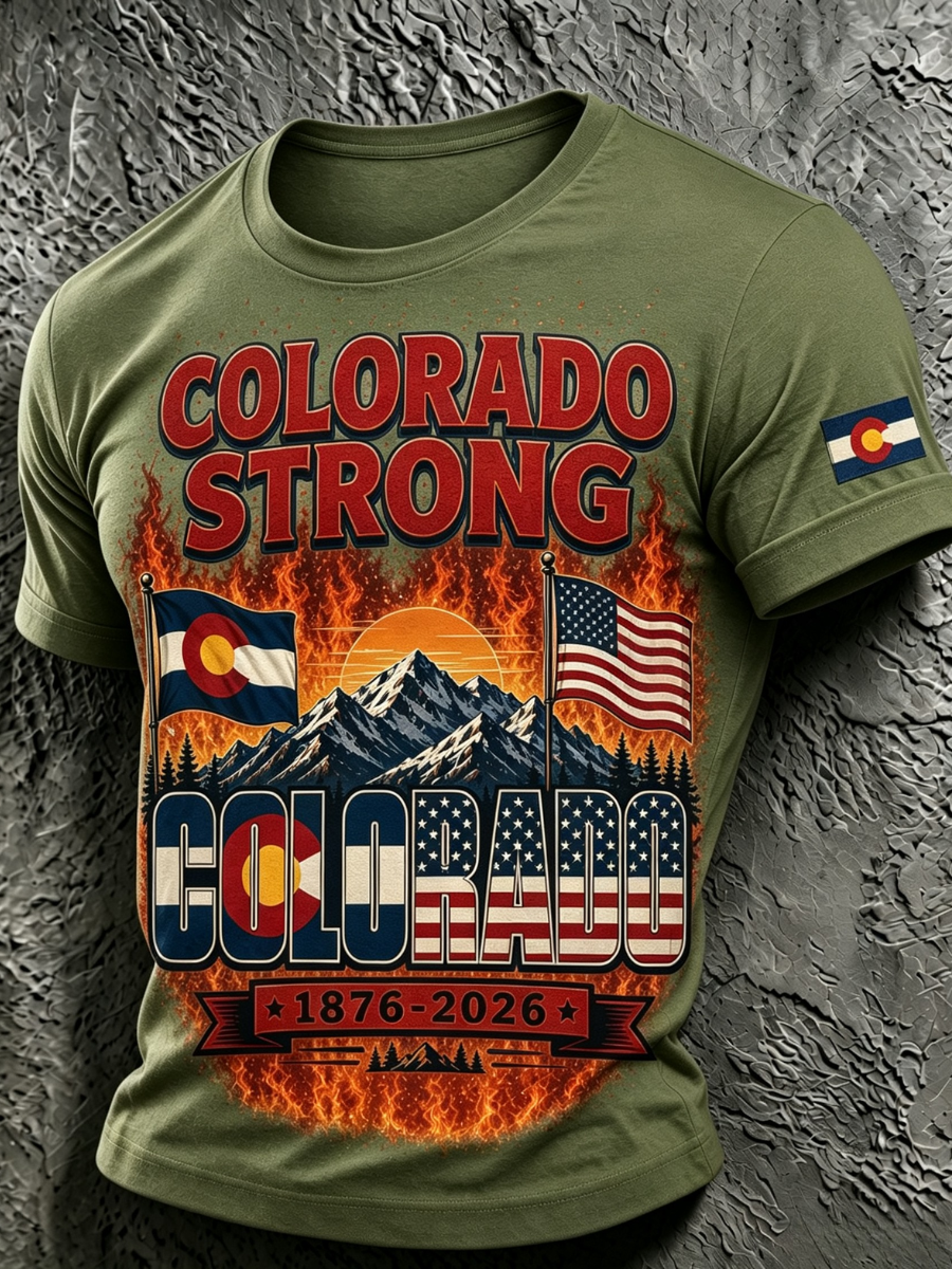 Men's Colorado Strong Print Short Sleeve T-Shirt