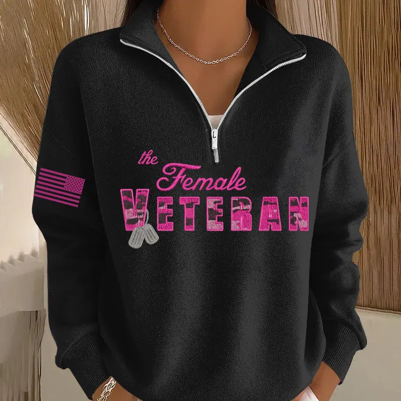 Women's Veteran Printed Casual Sweatshirt