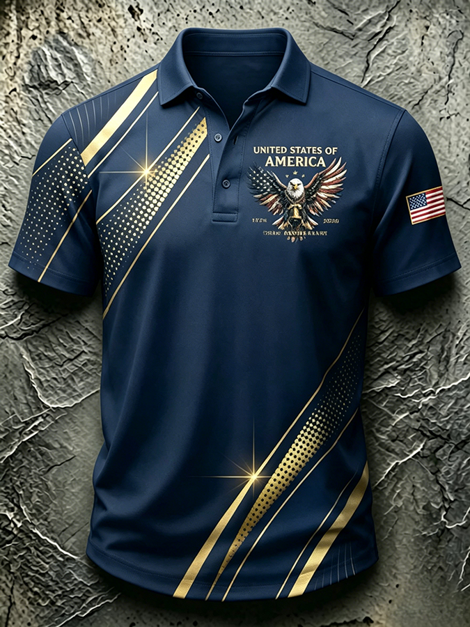 Men'S Casual 250Th Anniversary Commemorative Personalized Printed Polo Shirt