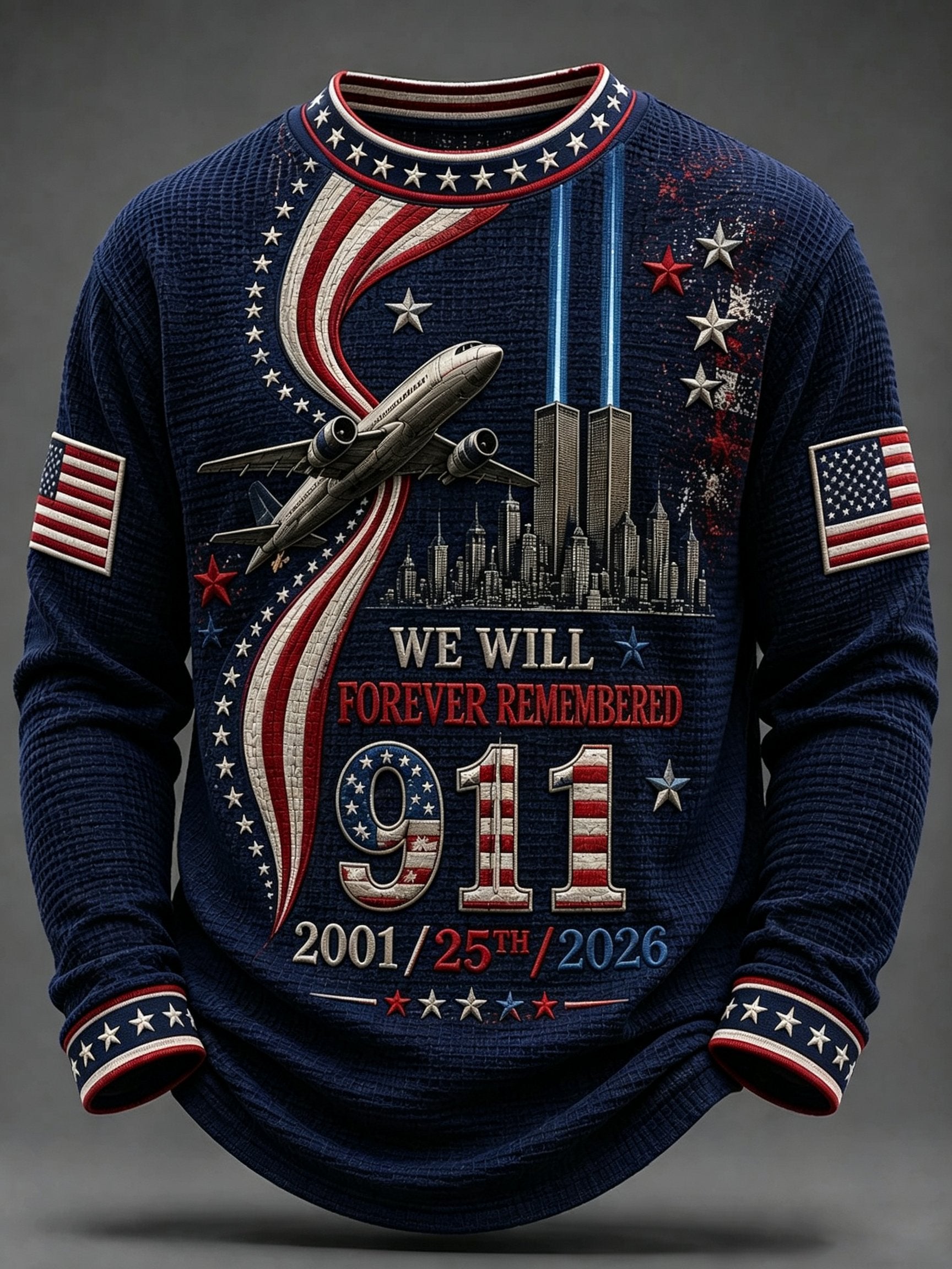 Men's 9/11 Anniversary Casual Printed T-shirt