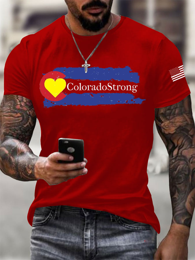 Men'S Colorado Strong Print Short Sleeve T-Shirt