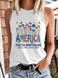 Women's 250 Years Of Freedom Flower Art Print  Top