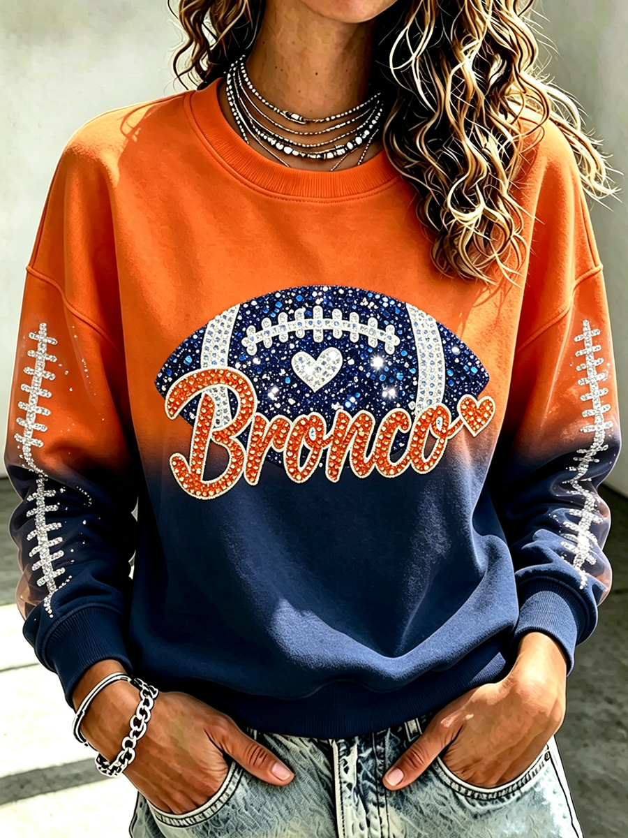 Women's Football Printed Casual Sweatshirt
