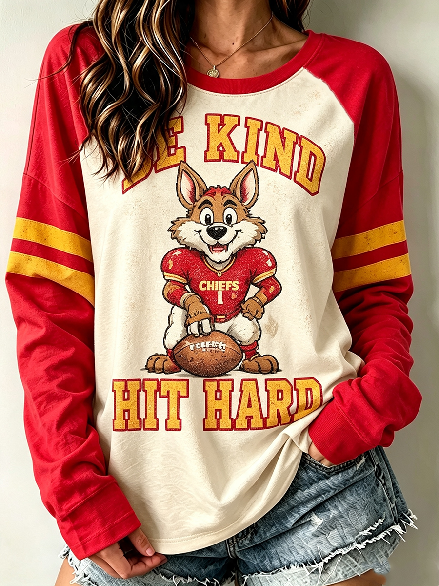 Women'S Football Printed Long Sleeved Shirt