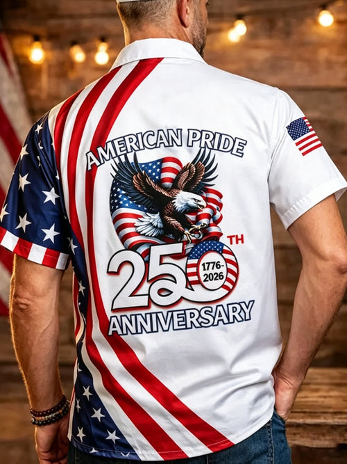 America Pride 250th Anniversary Print Men's Shirt