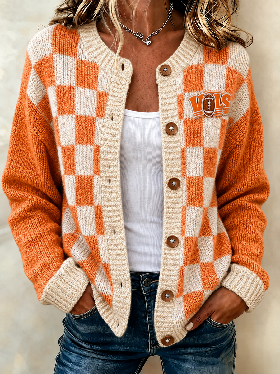 Women's Football Sports Casual Knitted Cardigan
