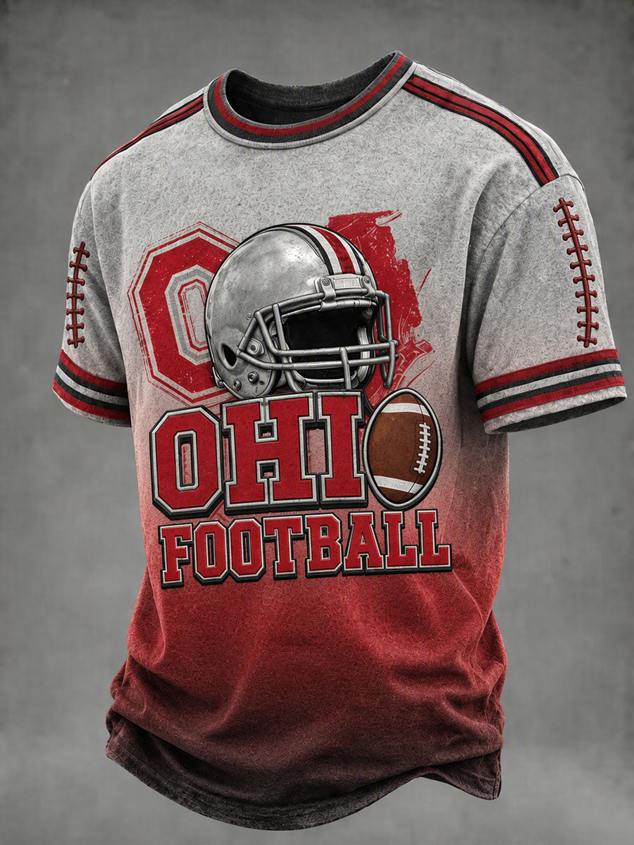 Men's Football Print Casual T-Shirt