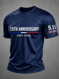 Men's "Never Forget 9/11" Design Comfortable Crew Neck Retro T-Shirt