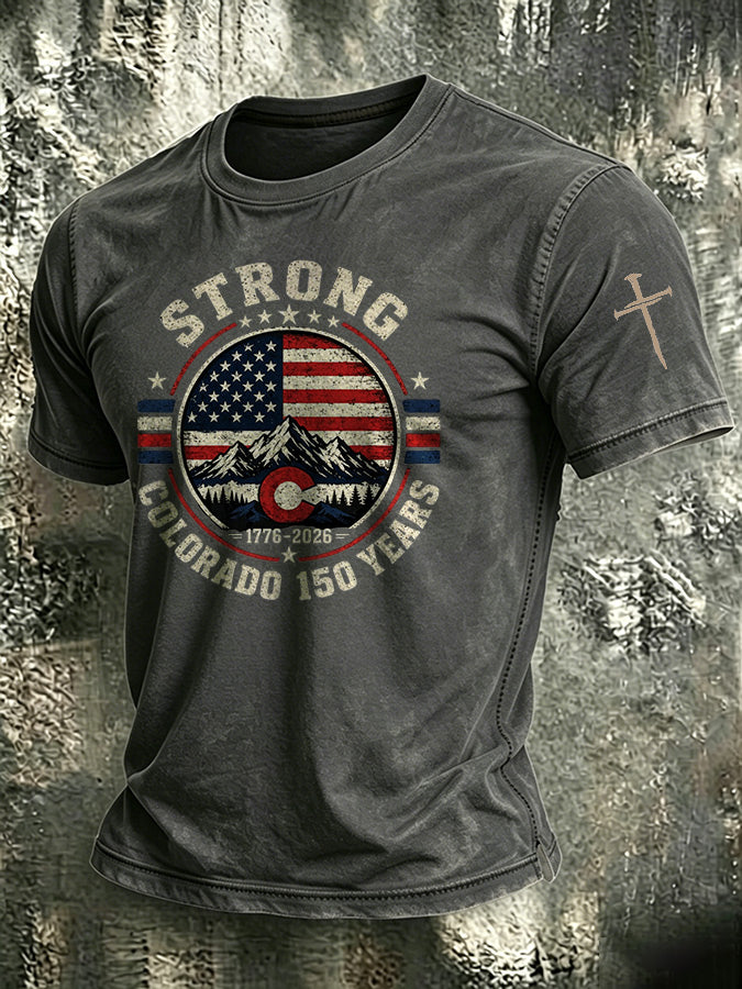 Male COLORADO STRONG Printed T-Shirt