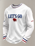 Men'S Buffalo Print Football Fans Gameday Casual Waffle Long Sleeve T-Shirt