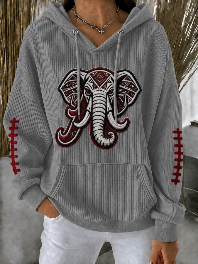 Women'S Football Printed Hooded Sweatshirt