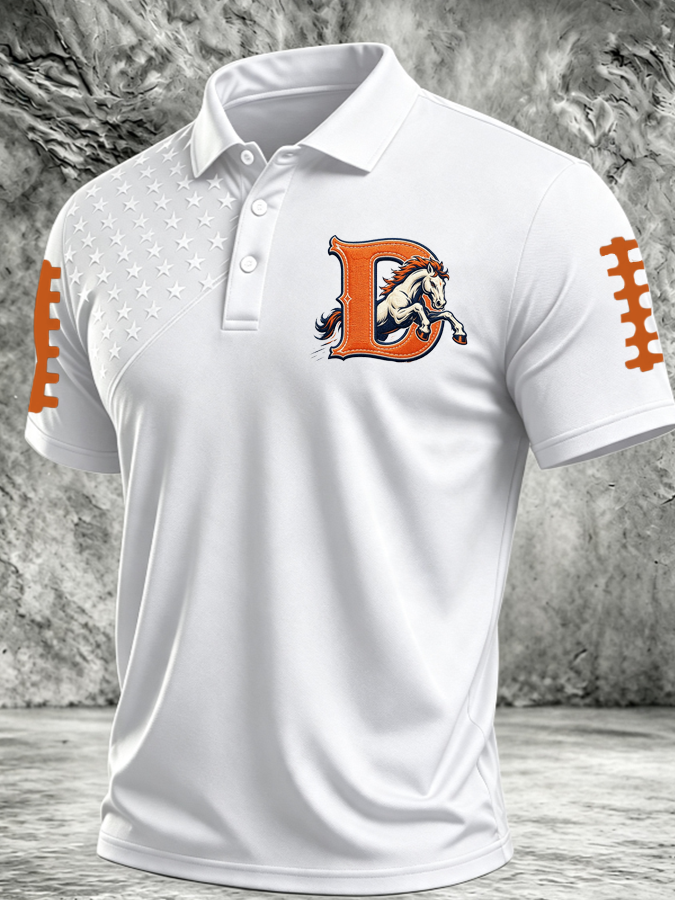 Men's Football Print Casual Printed T-shirt