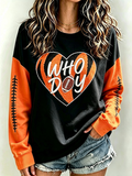 Women's Football Printed Casual Sweatshirt