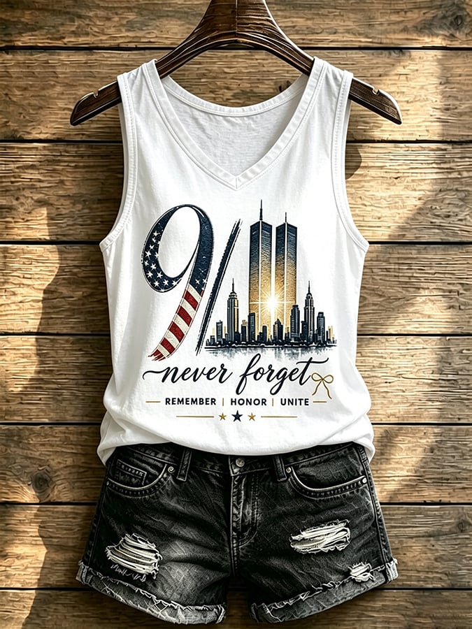 Women's Never Forget September 11 Print Vest