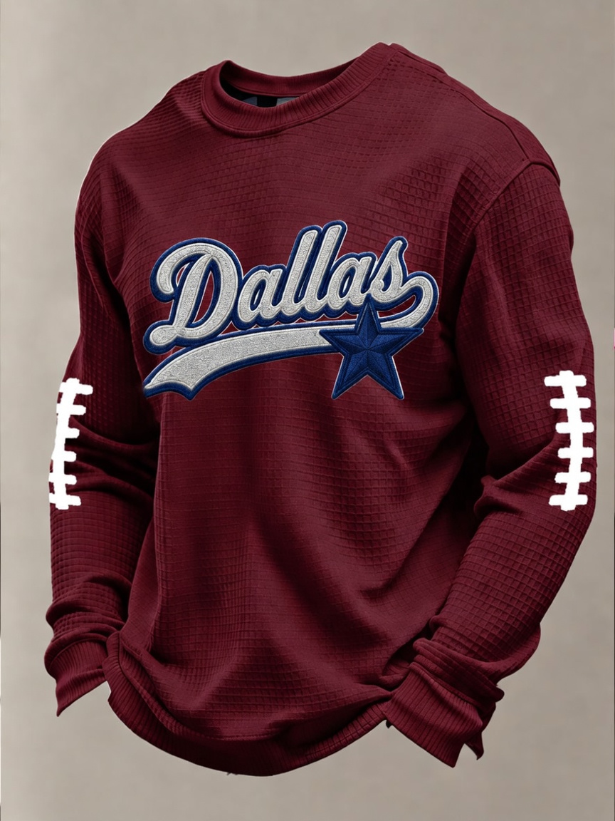 Men'S Football  Printed Waffle T-Shirt