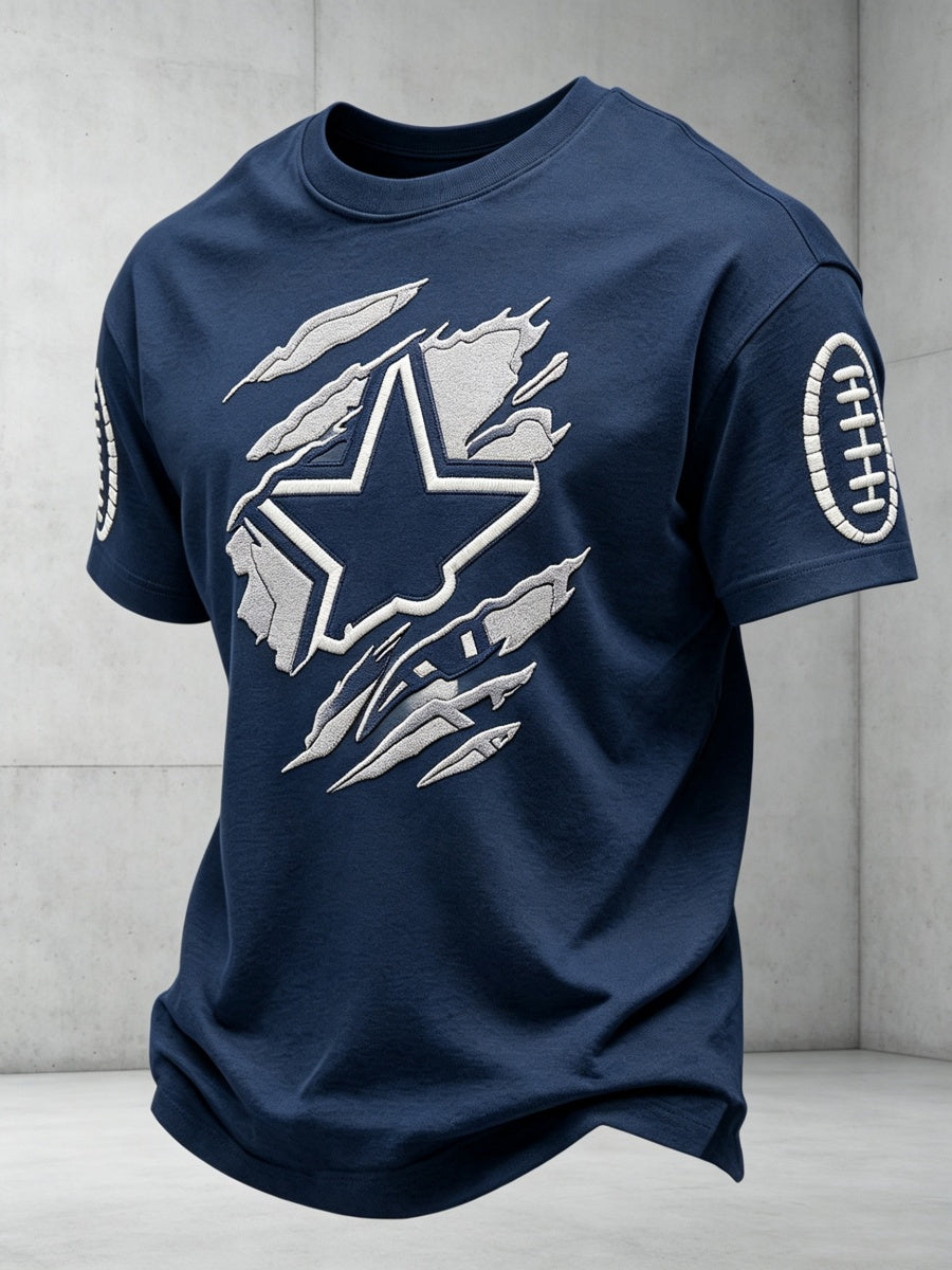Men's Football Game Print Casual Tee