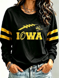 Women'S Retro Football Print Round Neck Sports Shirt