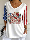 Women's 250th Anniversary Freedom Flower Art  Print   Shirt