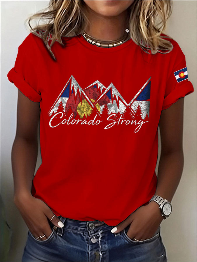 Women'S Colorado Strong Printed Casual T-Shirt