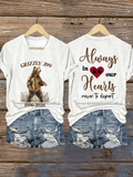 V-Neck Retro Grizzly 399 1996-2024 Always In Our Hearts Never To Depart Print T-Shirt