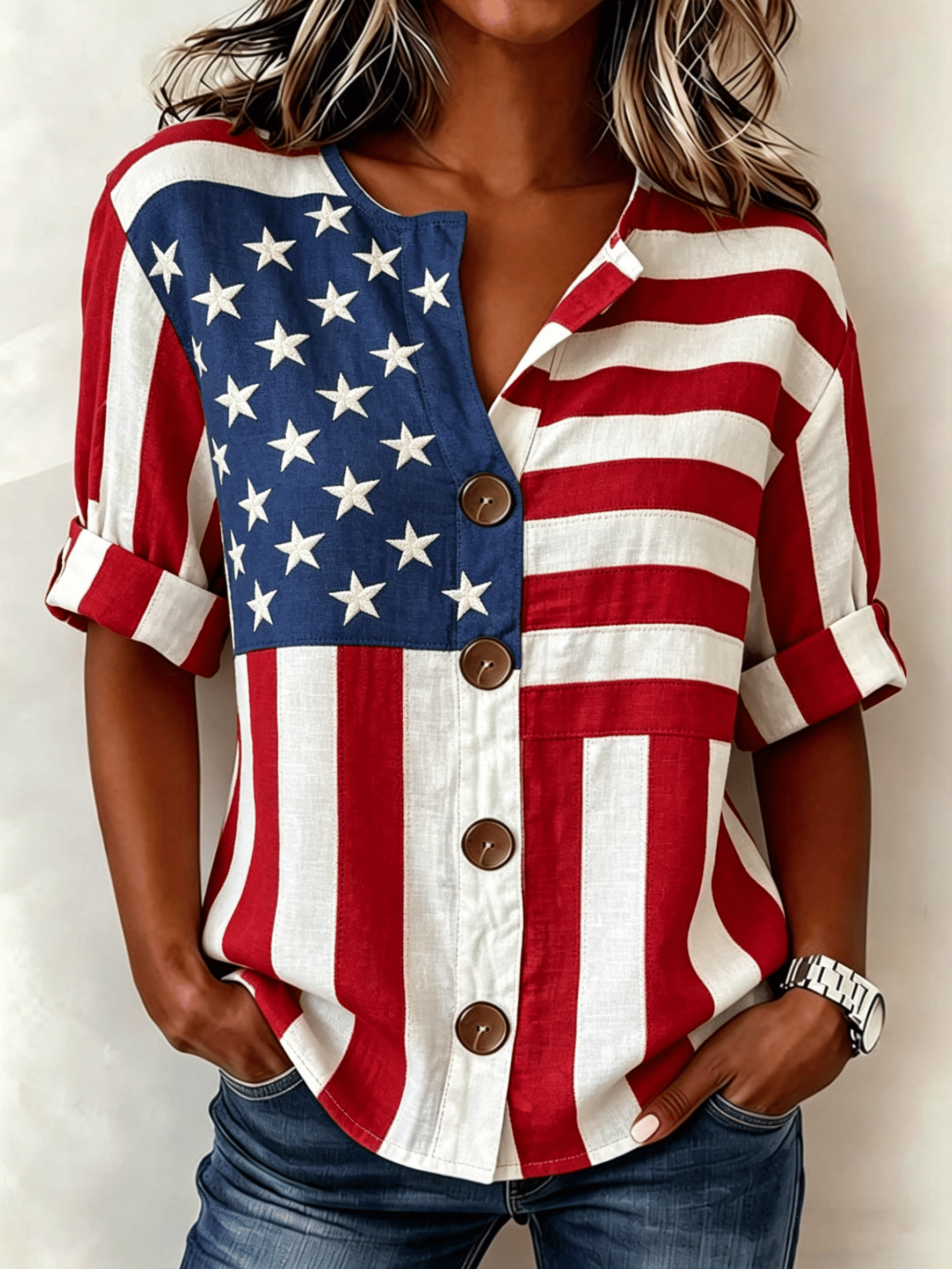 Women's USA 250th Anniversary Print Blouse