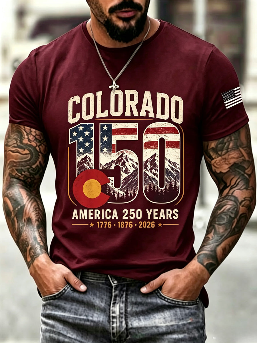Men'S Colorado Print Short Sleeve T-Shirt