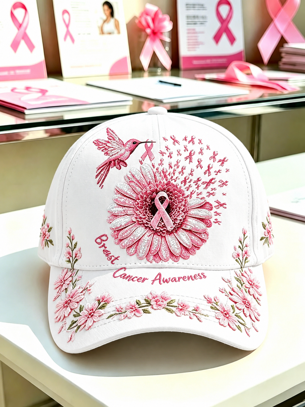 Unisex Retro Breast Cancer Awareness Promotion Casual Comfortable Baseball Cap