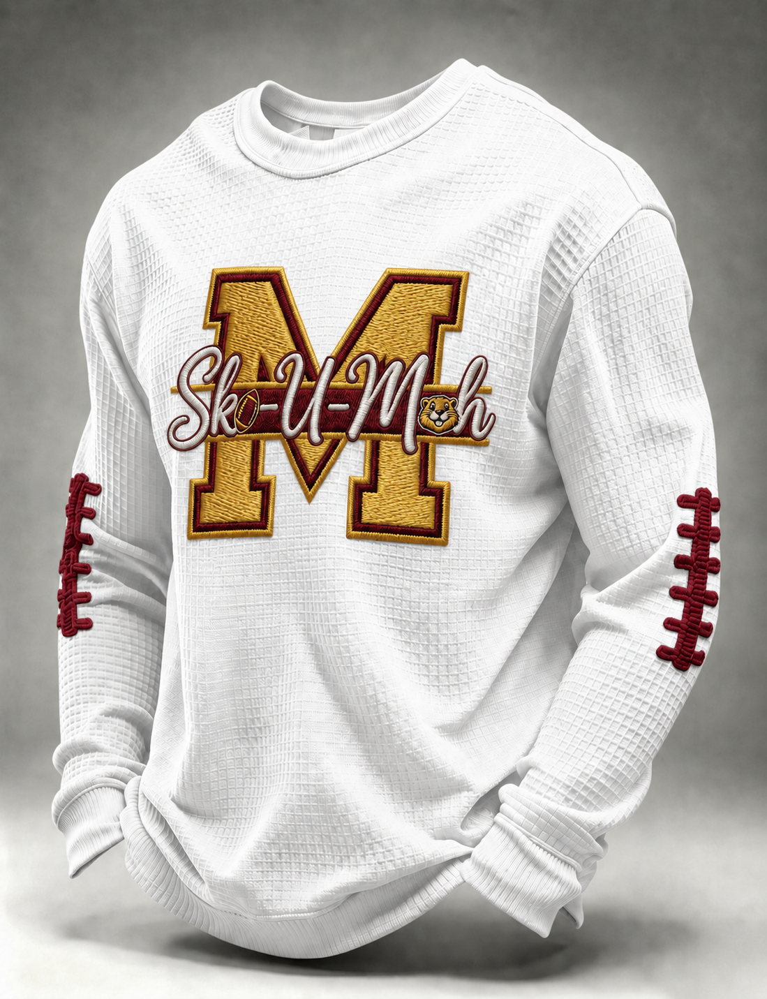 Men'S Football Printed Waffle Sweatshirt