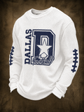 Men's Retro Football Pattern Waffle T-shirt